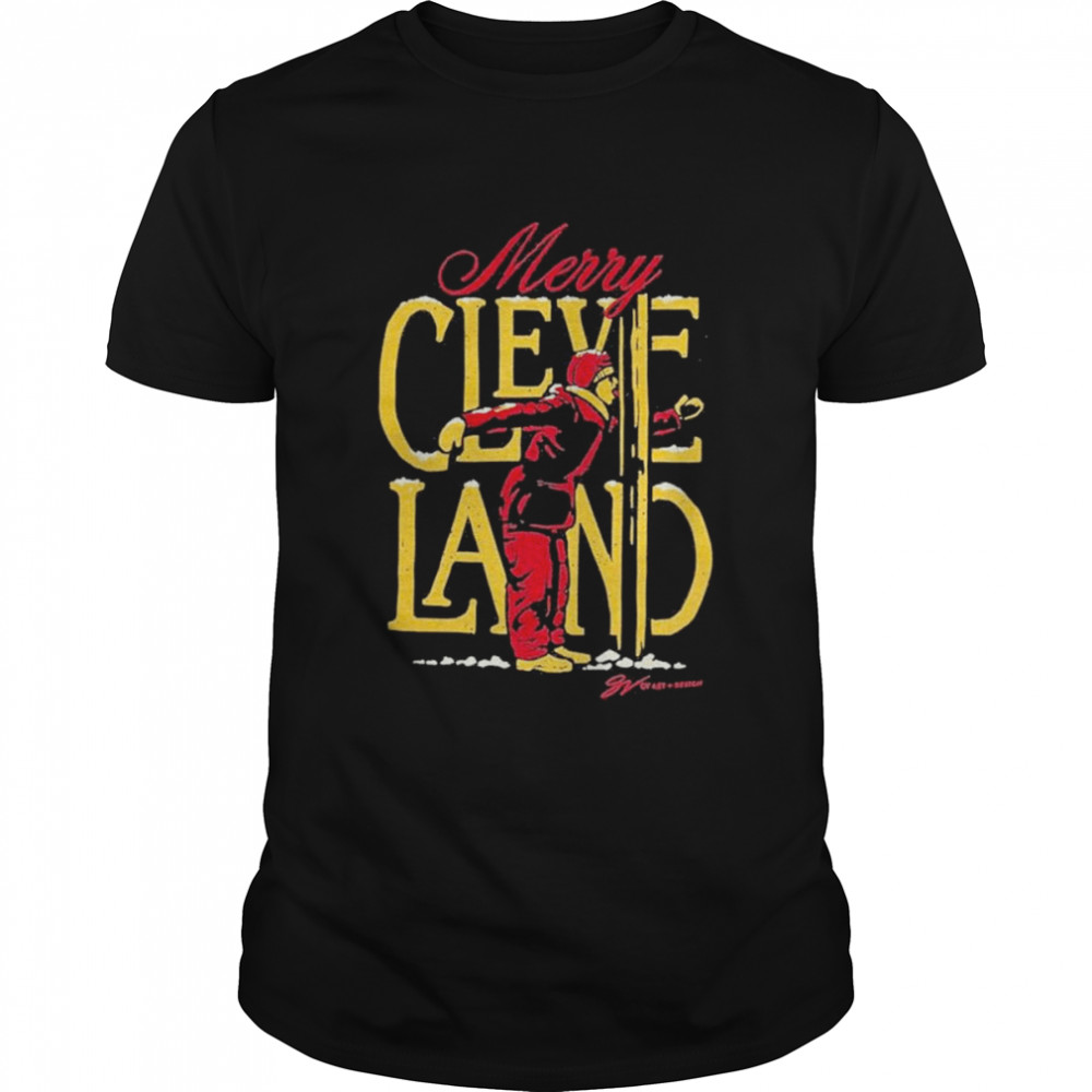 Cleveland Flag Pole Merry Christmas Shirt