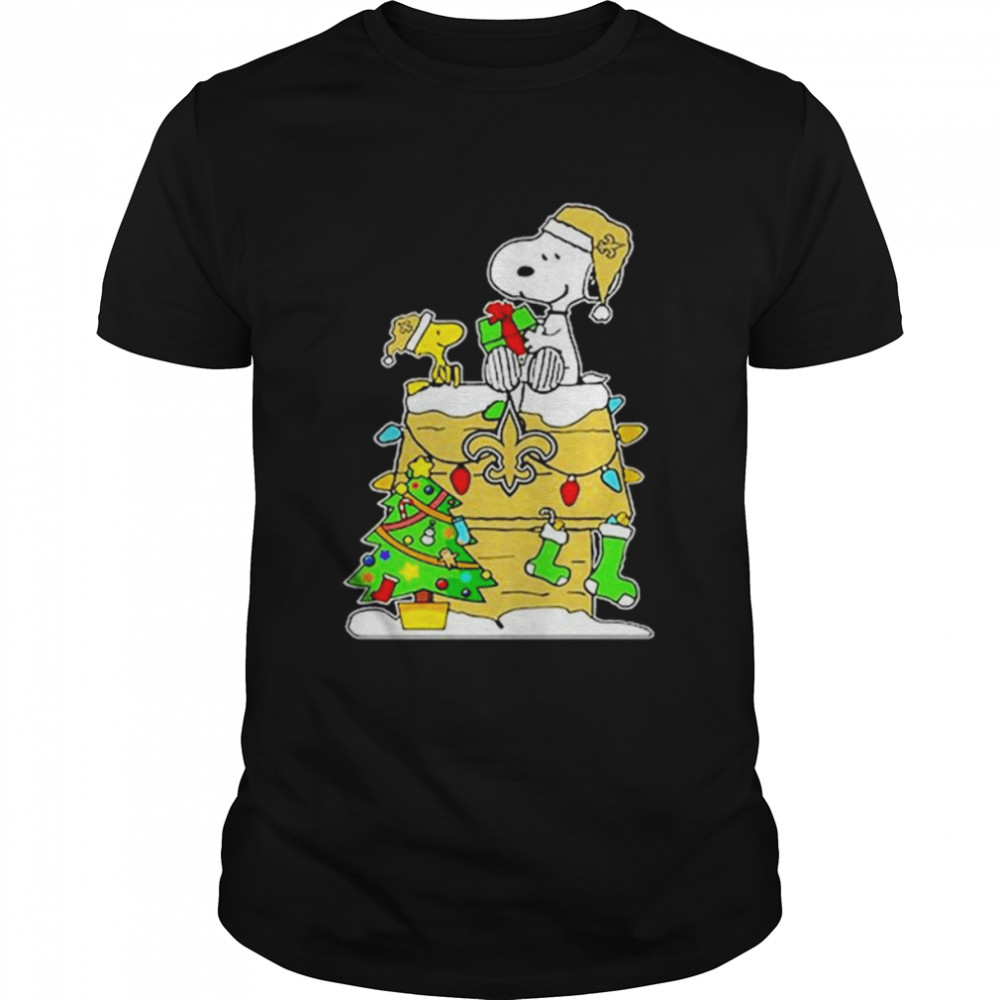 NFL New Orleans Saints Snoopy and Woodstock Merry Christmas shirt