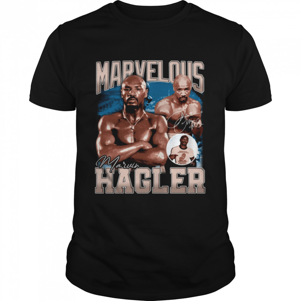 Vintage Marvelous Marvin Hagler Boxing Legend Signature Retro 80s shirt