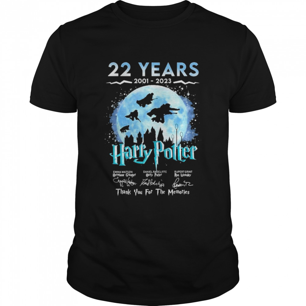 22 Years 1001-2023 Harru Potter Watson Radcliffe Grint Thank You For The Memories Signatures Shirt