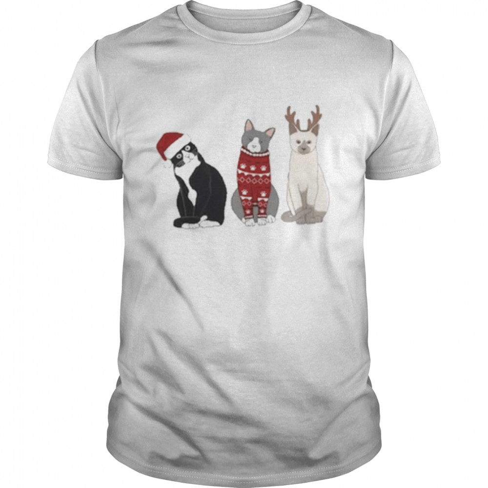 Christmas cat meowy t-shirt