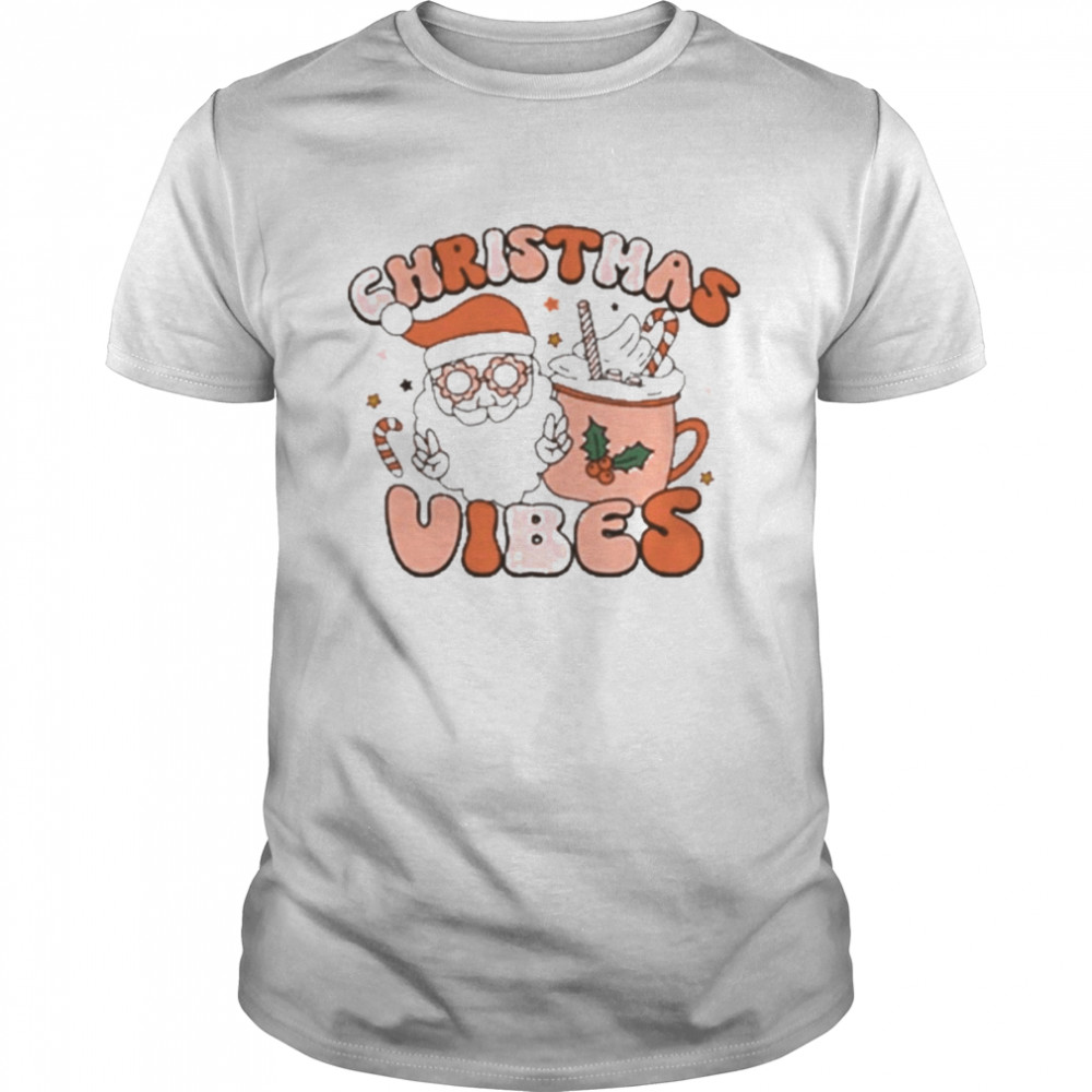 Christmas vibes coffee and santa t-shirt