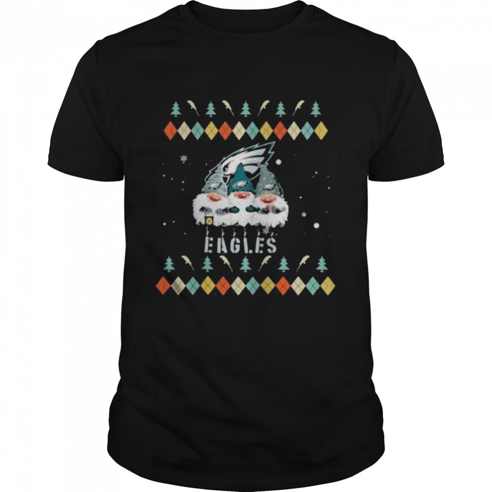 Gnomies philadelphia eagles knitting pattern ugly Christmas shirt