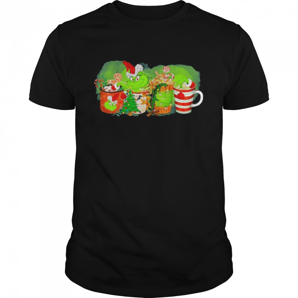 Grinch coffee drink christmas coffee t-shirt