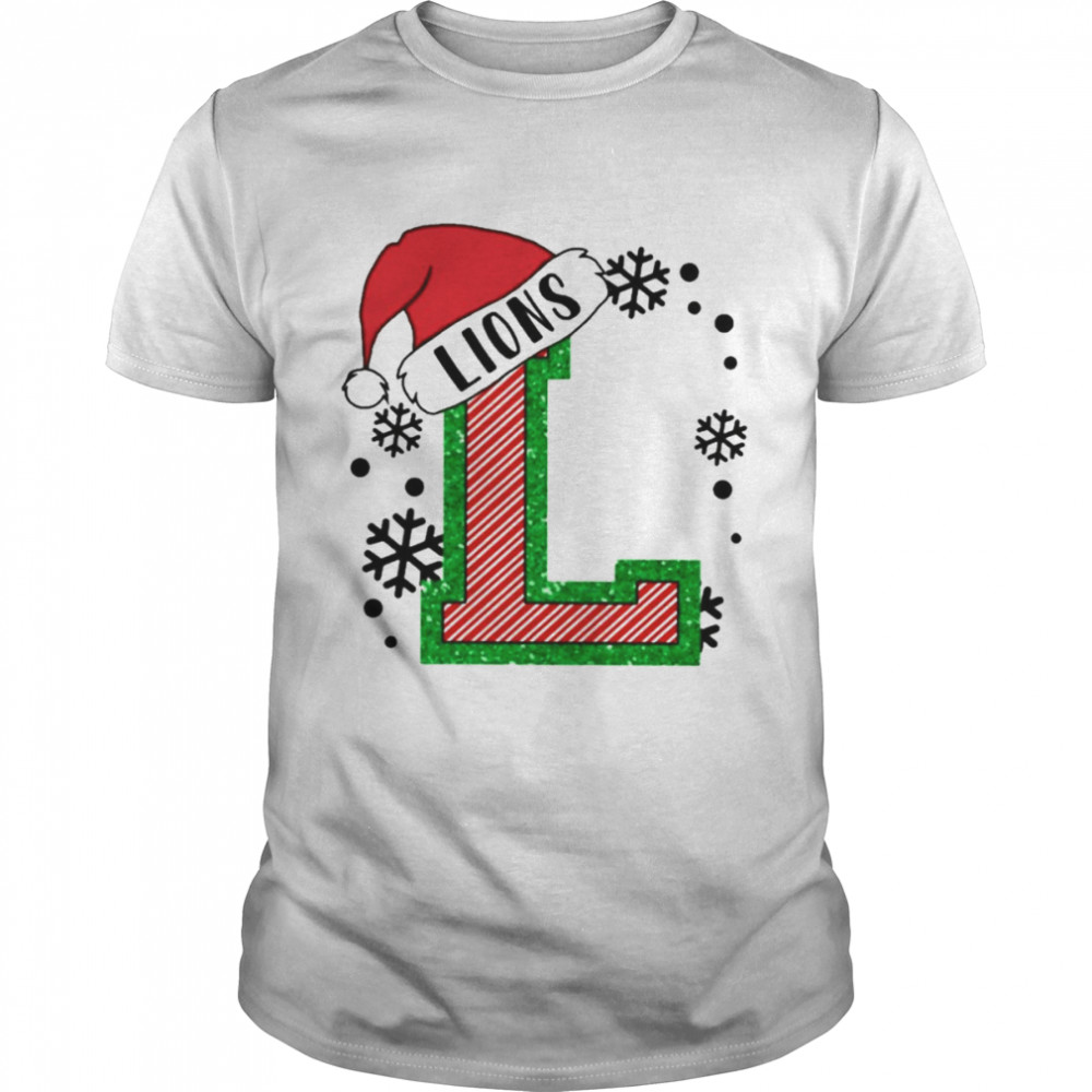 Lions hat christmas L logo t-shirt