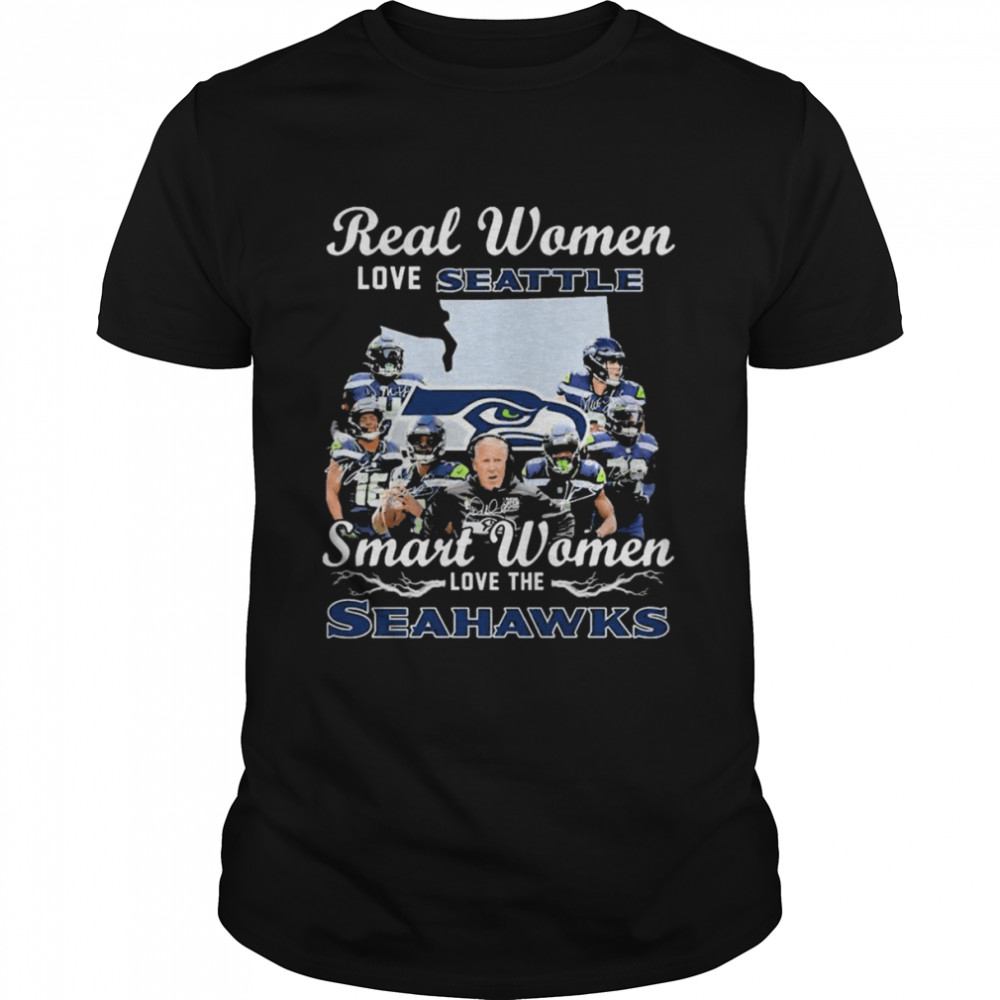 NFL Real Women Love Seattle Smart Women Love The Seahawks Signatures Shirt