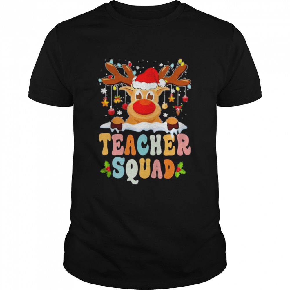 Reindeer christmas teacher squad t-shirt