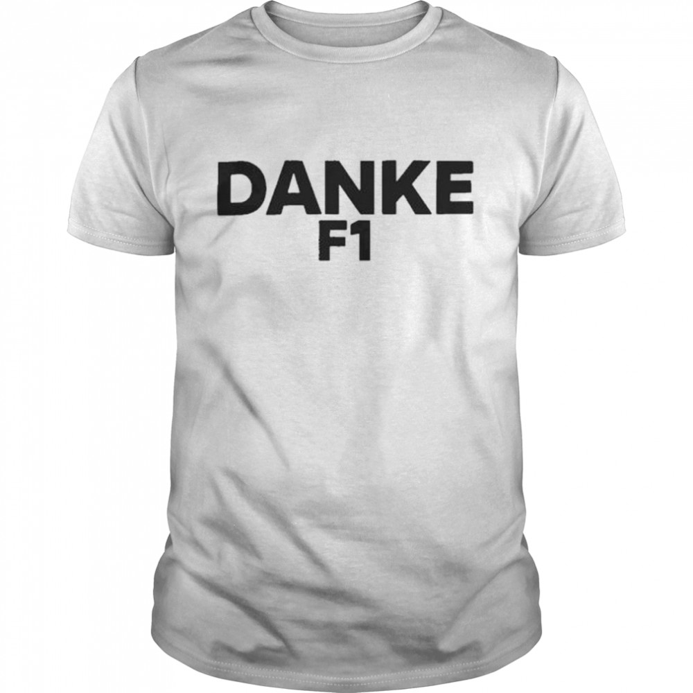 Sebastian vettel wearing danke f1 shirt