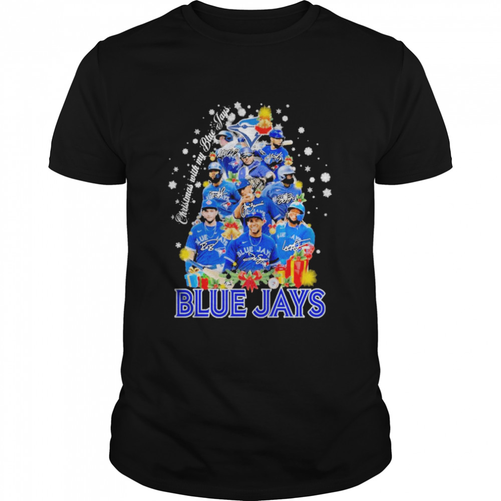 Christmas With My Toronto Blue Jays Tree 2022 Signatures Shirt