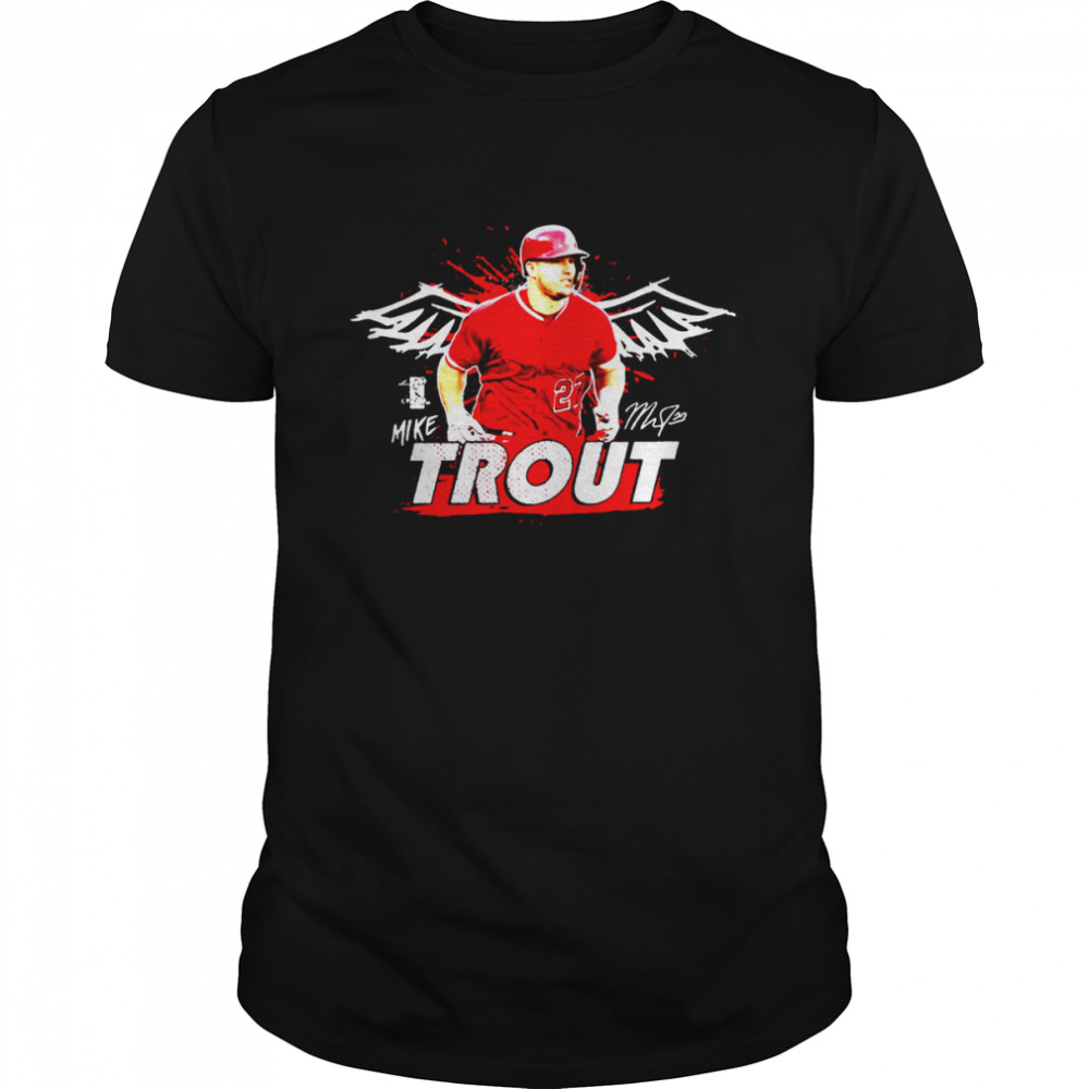 Red Design Mike Trout And Wings Art shirt