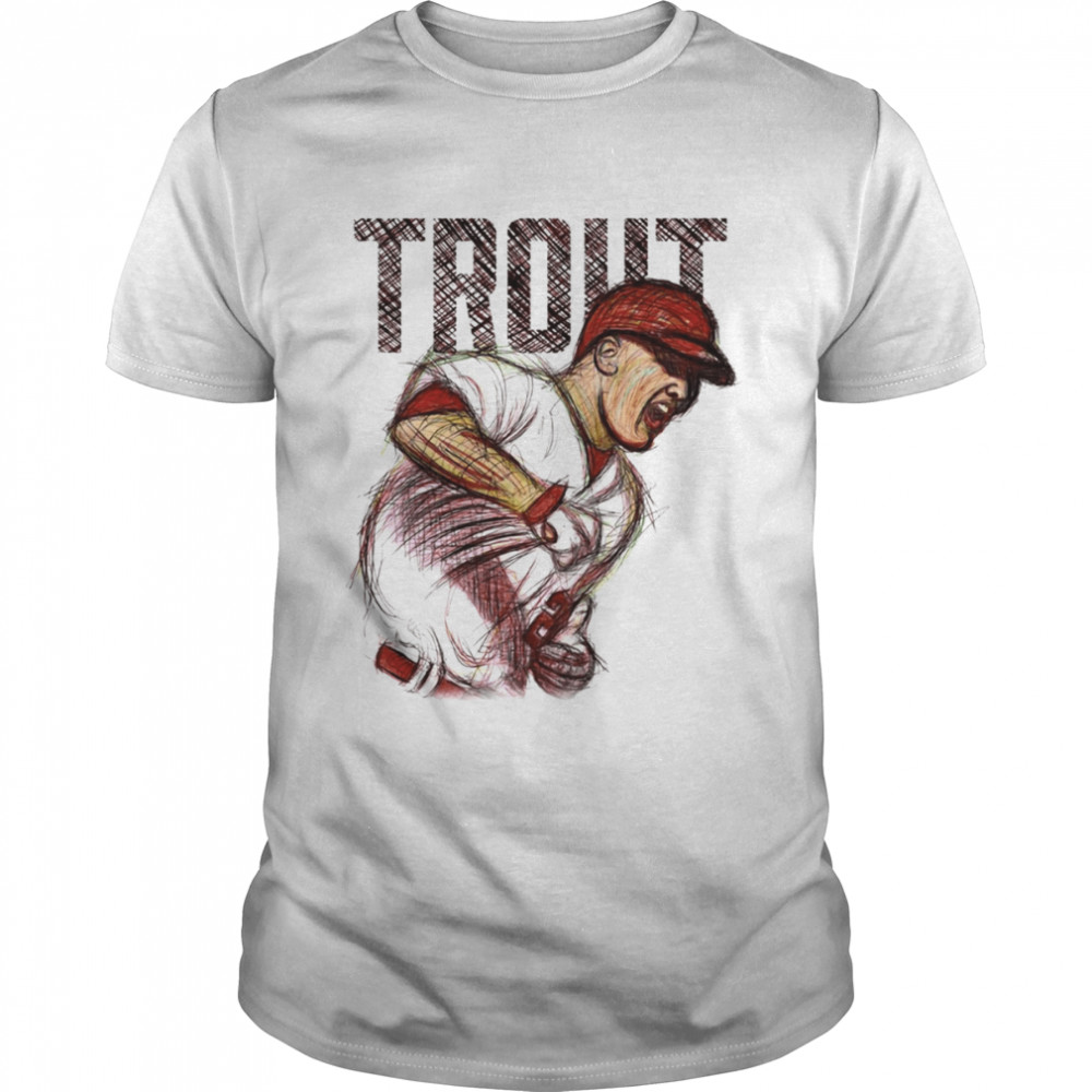 Sketch Art Mike Trout Fist Baseball shirt