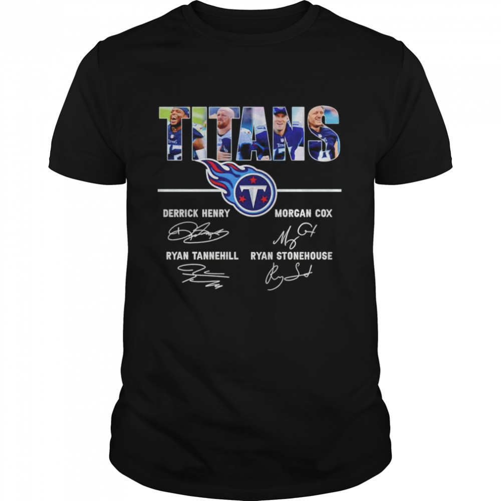 Tennessee Titans Derrick Henry Morgan Cox Ryan Tannehill Ryan Stonehouse signatures shirt