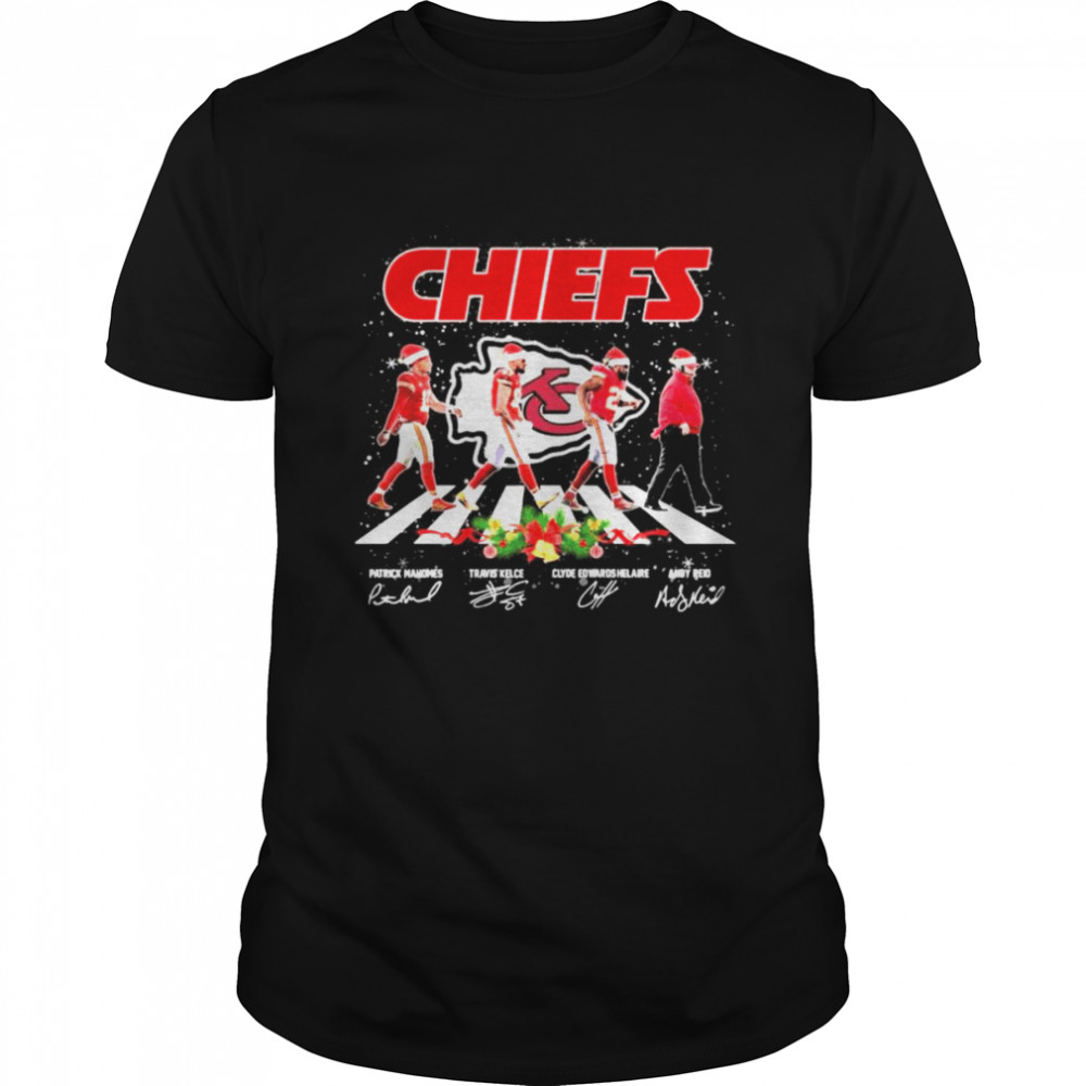 The Chiefs NFL Team 2022 Abbey Road Merry Christmas Signature Shirt