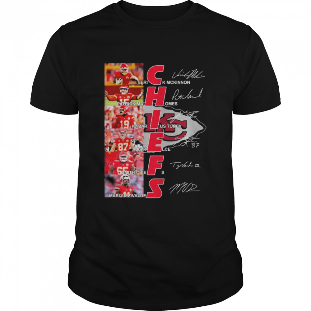 Awesome kansas City Chiefs Jerick Mckinnon Patrick Mahomes Kadarius Toney Signatures Shirt