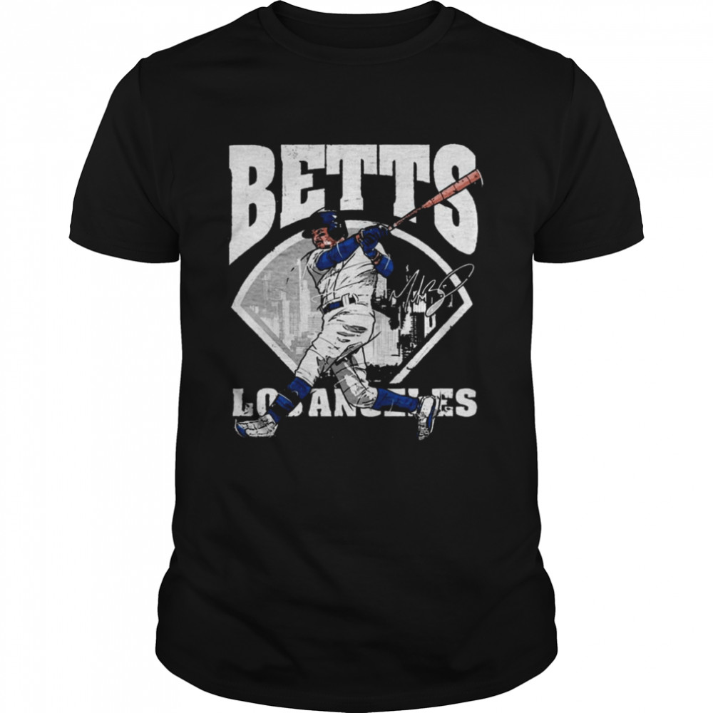 Distressed Design Mookie Betts Field Dodgers Baseball Signature Shirt