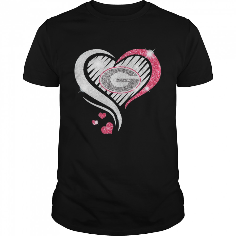 Georgia Bulldogs heart love diamond shirt