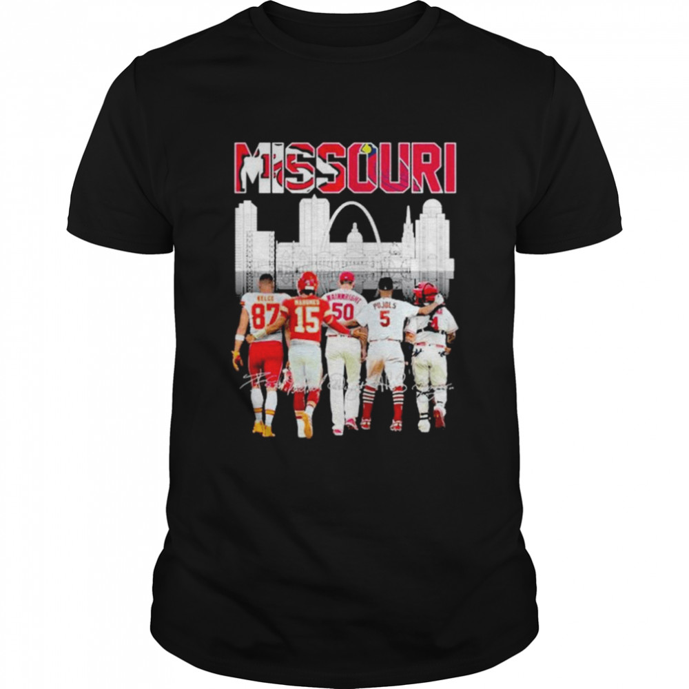 Missouri Skyline Sports Kansas City Chiefs And St Louis Cardinals signatures shirt