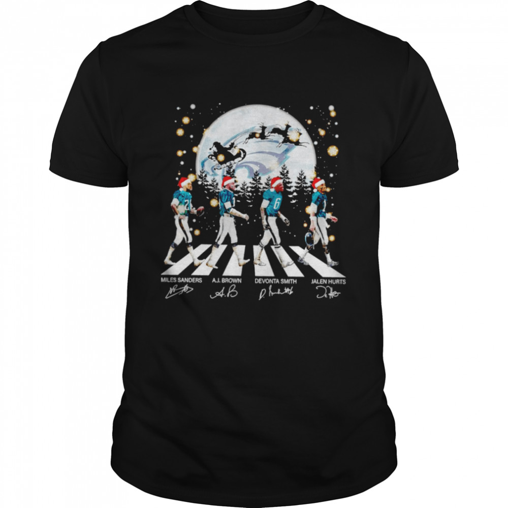 Philadelphia Eagles abbey road Christmas signatures shirt