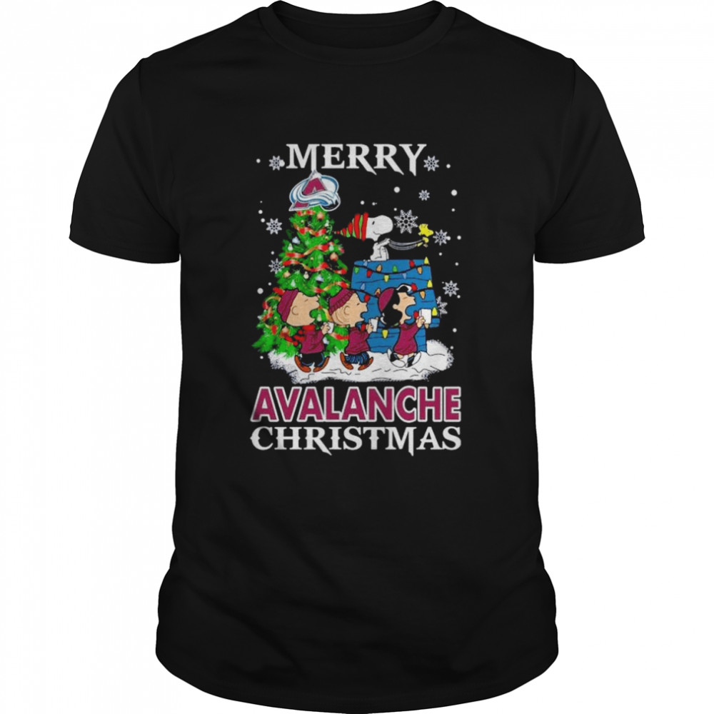 Snoopy and Friends Merry Colorado Avalanche Christmas shirt