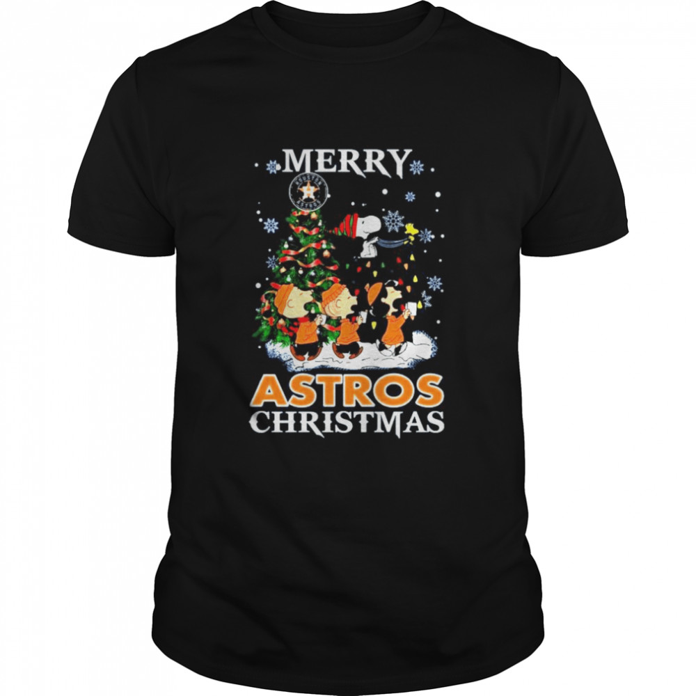 Snoopy and Friends Merry Houston Astros Christmas shirt