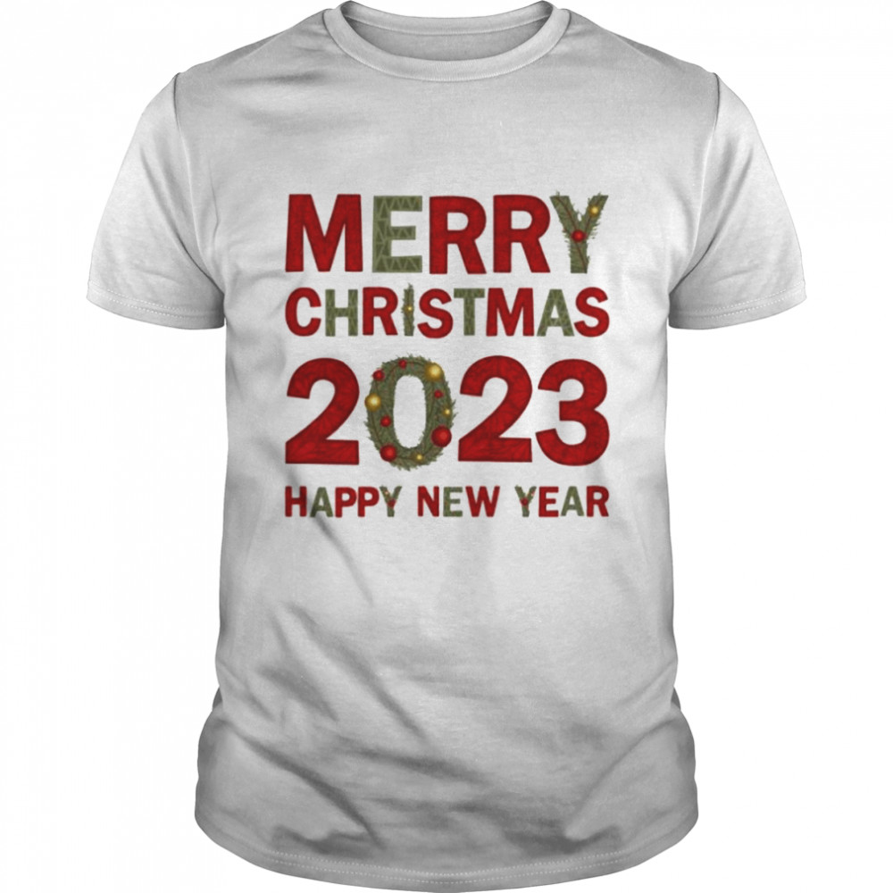 Top merry Christmas 2023 Happy New Year shirt