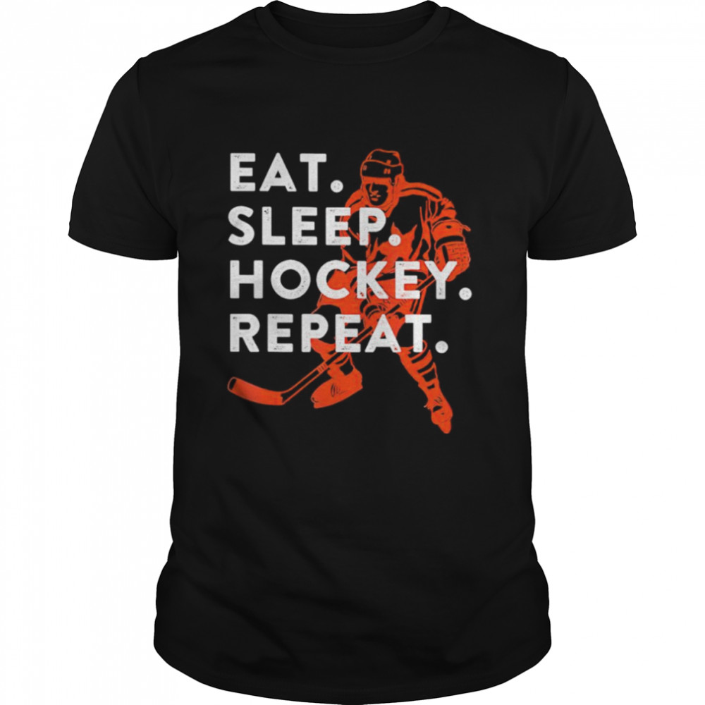 Eat sleep hockey repeat shirt