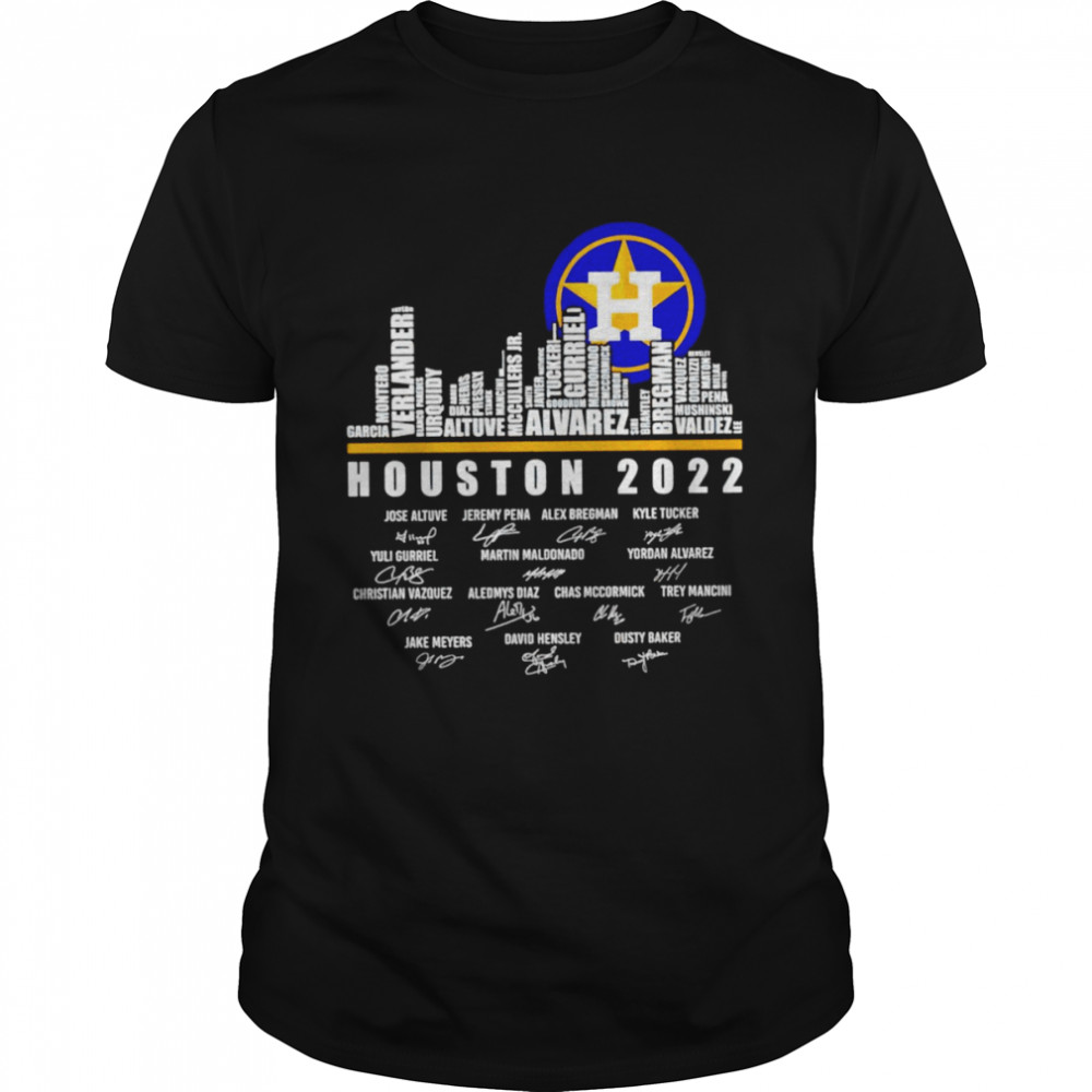 Houston Astros 2022 teams player signatures shirt