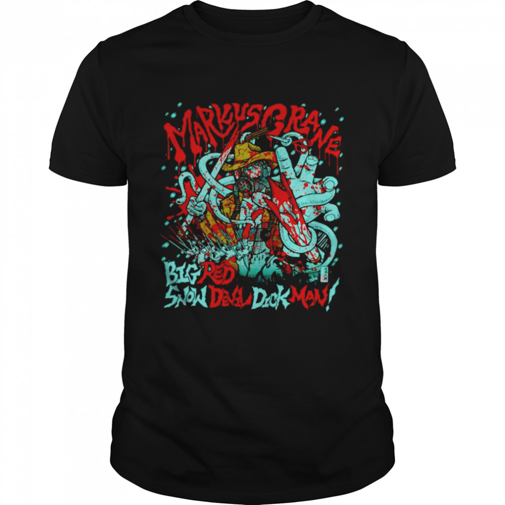 Markus crane big red snow devil dick man shirt