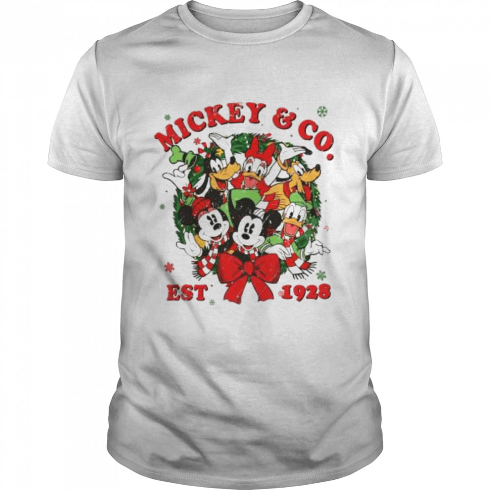 Mickey and friends co est 1928 custom santa Christmas shirt
