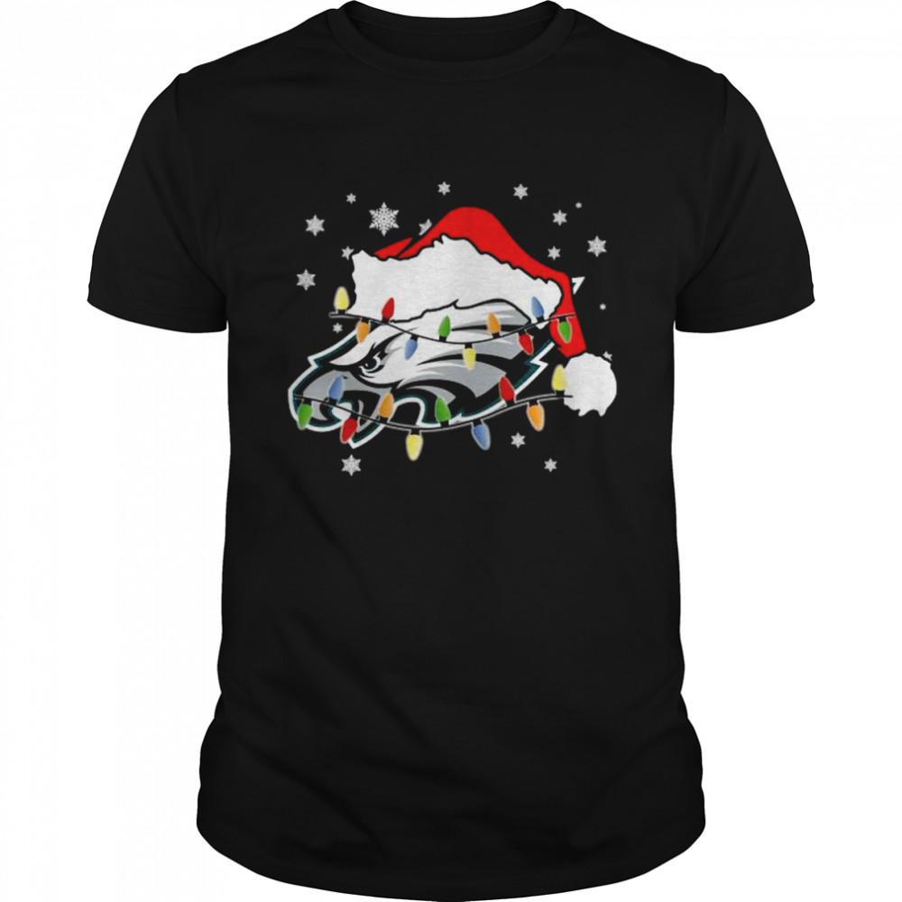 Philadelphia Eagles Logo Santa Hat Light Christmas shirt