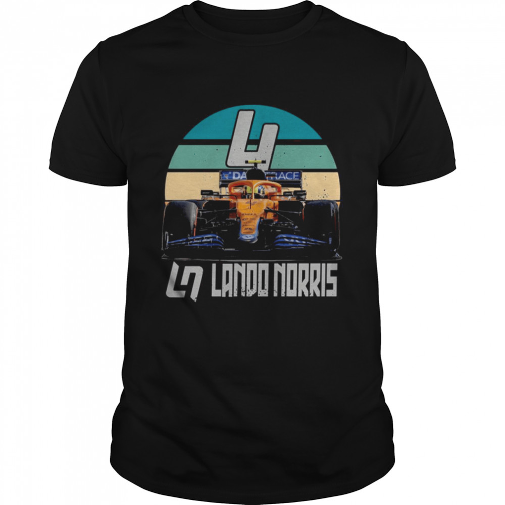 Sunset Design Lando Norris Car Racing F1 Distress shirt