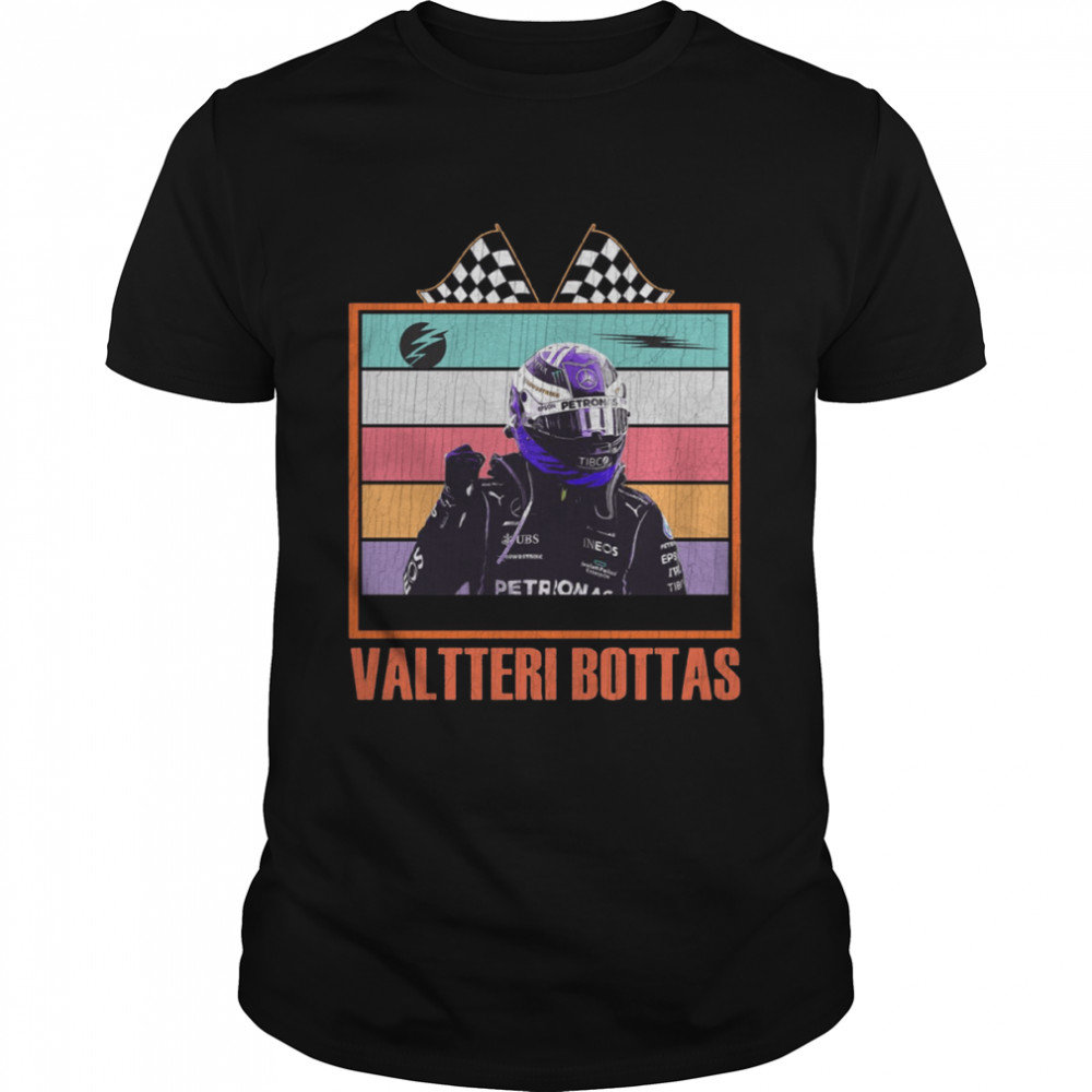 Sunset Design Valtteri Bottas Wearing Caring Helmet F1 shirt