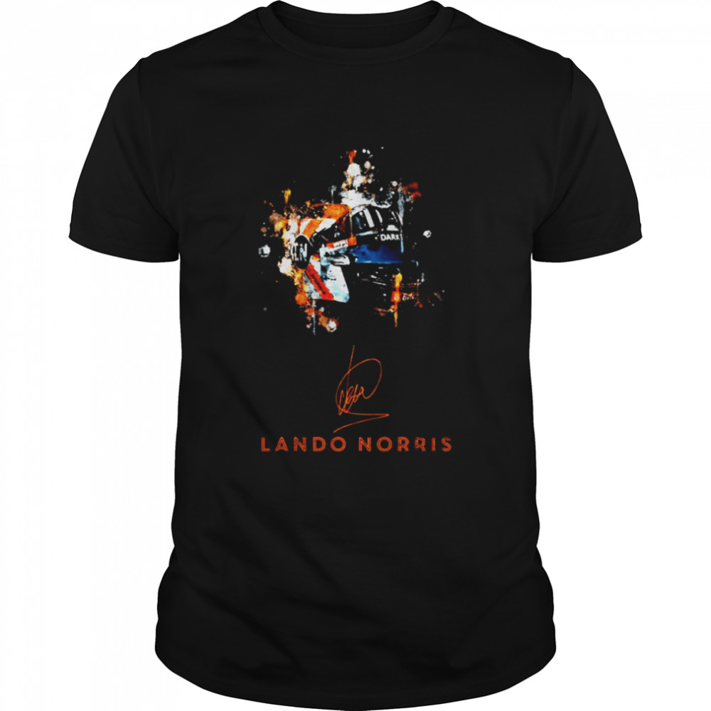 Watercolor Design Lando Norris Helmet F1 shirt