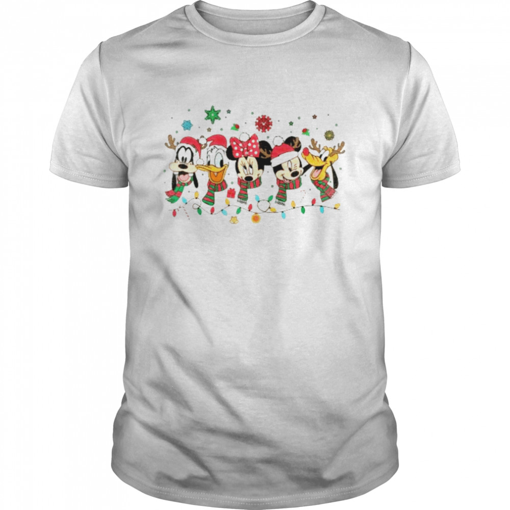 Character Face Mickey And Friends Xmas Lights Christmas 2022 shirt