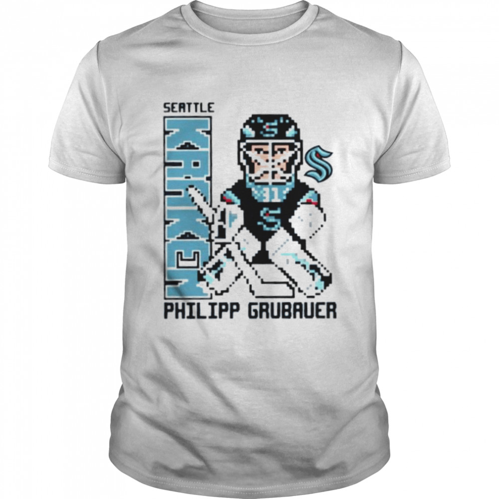 Philipp Grubauer Seattle Kraken Youth Pixel Player Shirt