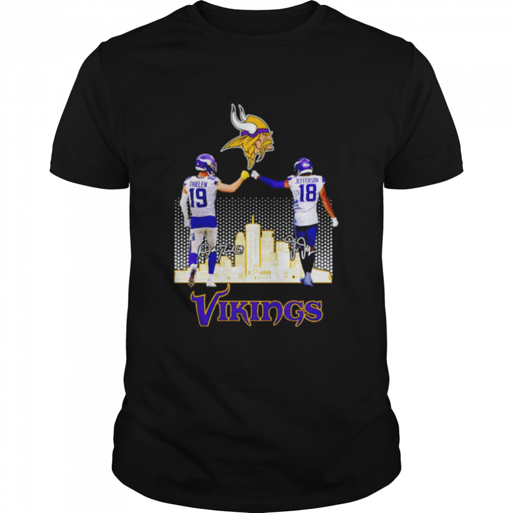 Adam Thielen and Justin Jefferson Minnesota Vikings signatures shirt