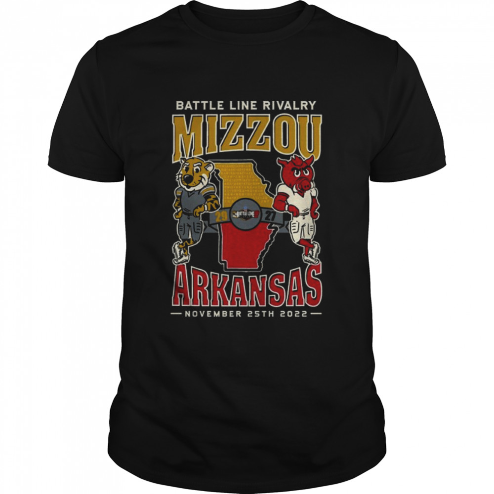 Battle Line Rivalry 2022 Mizzou Tigers Beat Arkansas Razorbacks 29-27 Shirt