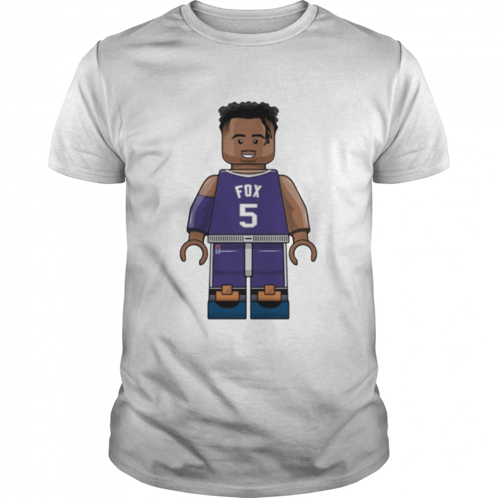 De’aaron Fox 5 Bricks Style Figure Sacramento Kings shirt