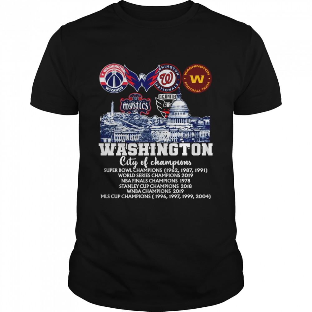 Hot Wizards Capitals Nationals Commanders Mystics DC United Washington City of Champions 2022 shirt