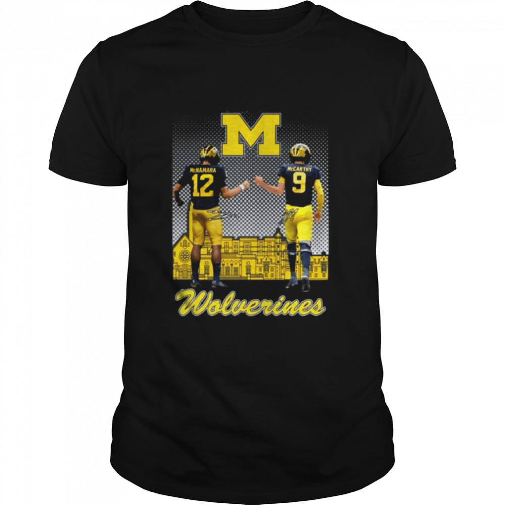 Michigan Wolverines McNamara and McCarthy Skyline 2022 signatures shirt