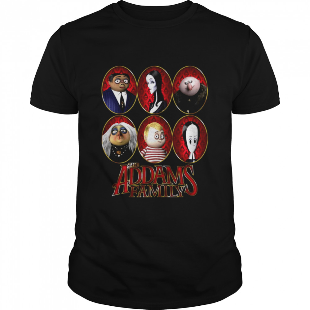 The Addams Family Circle Portrait Panels Logo shirt