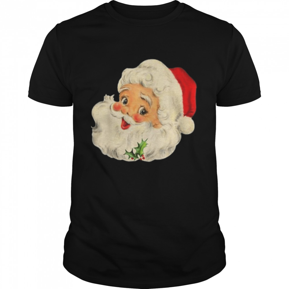 Vintage Christmas Santa Claus Face Funny Old Fashioned Shirt