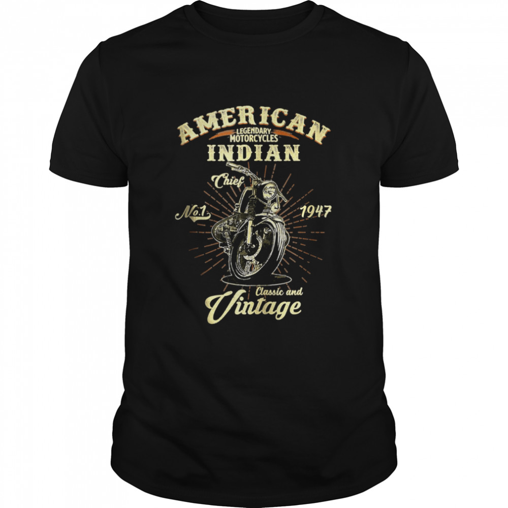 Vintage Est 1947 American Motorcycle Indian Logo shirt