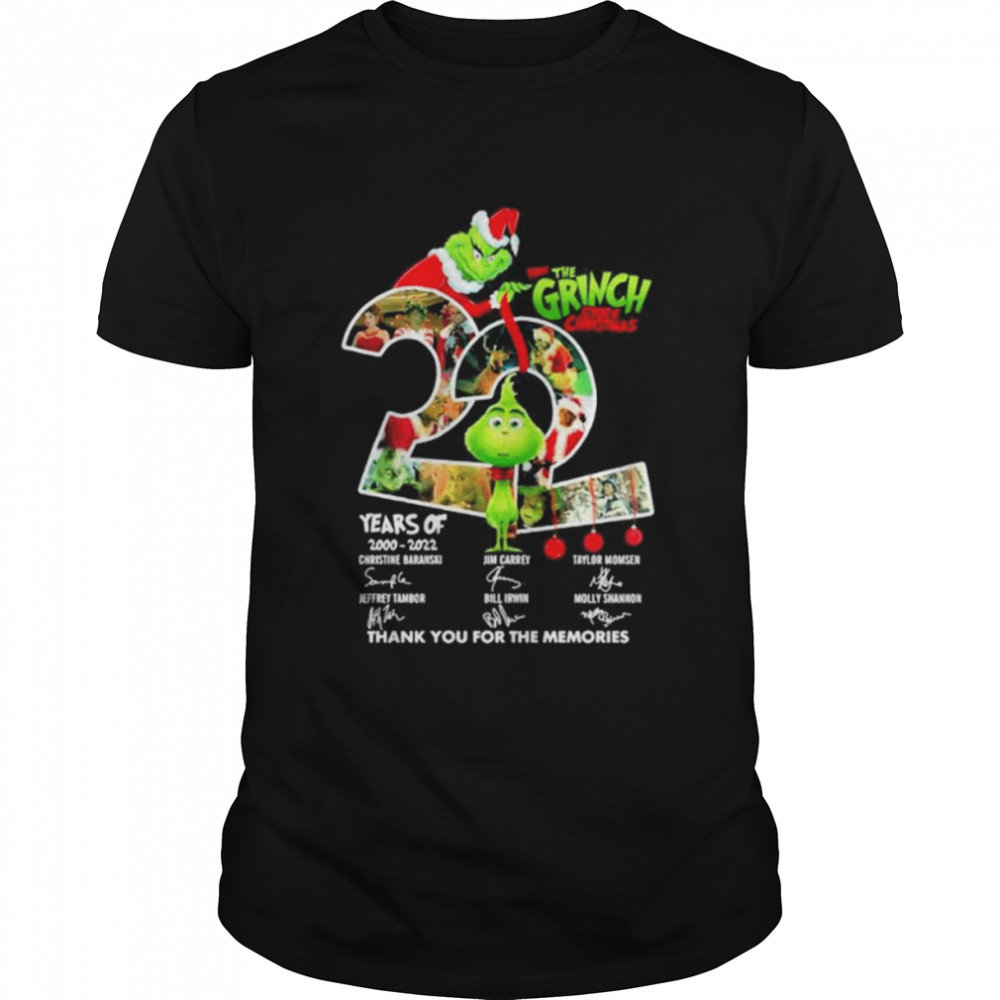 Years The Grinch Stole Christmas Signatures Thank You For The Memories Shirt