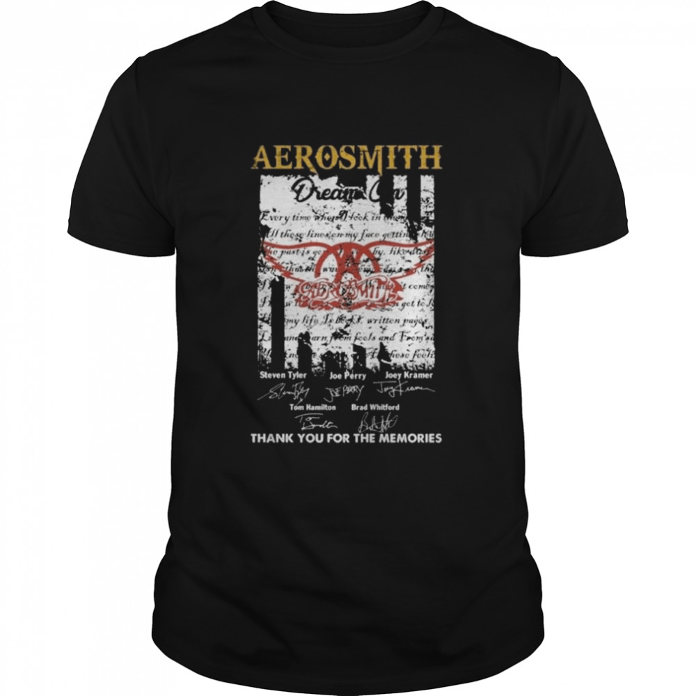 Aerosmith Dream On Signatures Thank You For The Memories Shirt