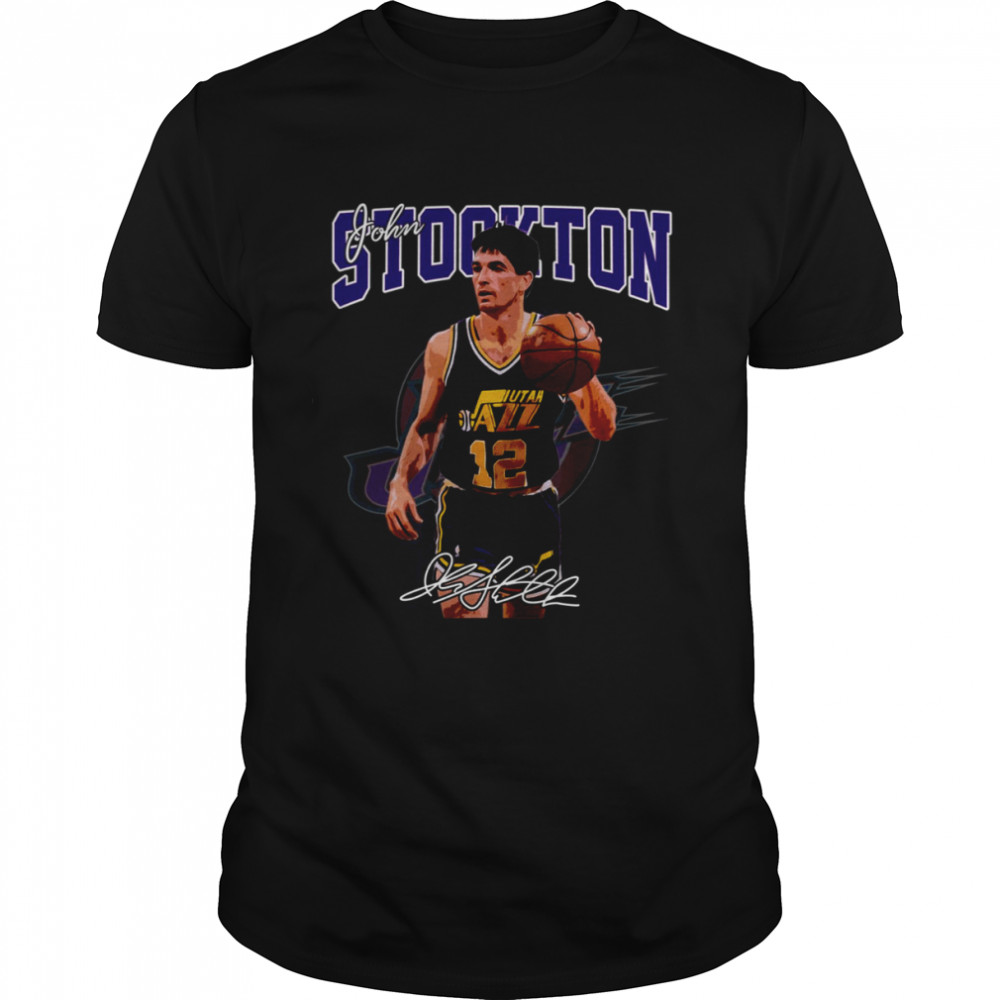 Basketball Signature John Stockton Legend Vintage Retro 80s shirt