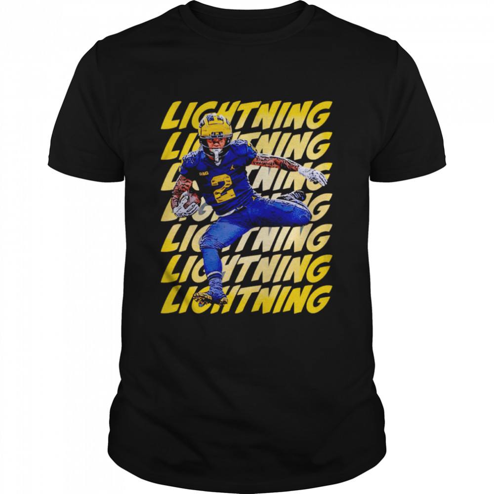 Blake Corum Michigan football lightning shirt