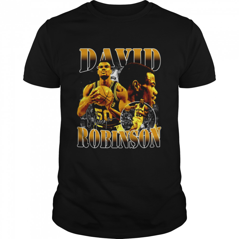 David Robinson Basketball Yellow Design 90s shirt