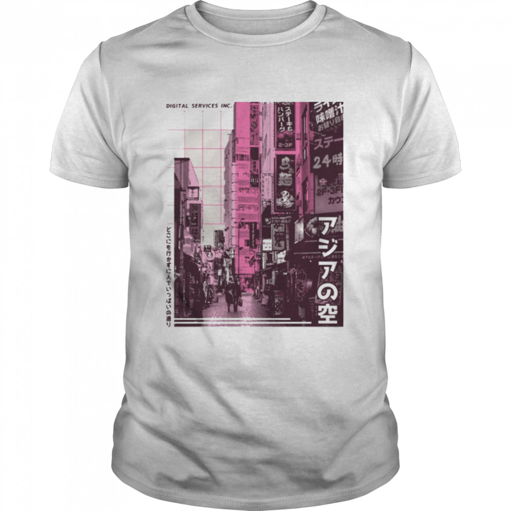 Digital Services Inc Japanese City Japanese Streetwear Photographic shirt