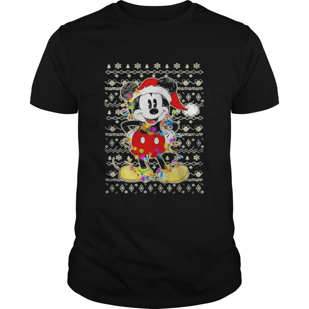 Disney Mickey Mouse Christmas lights, Ugly Christmas shirt